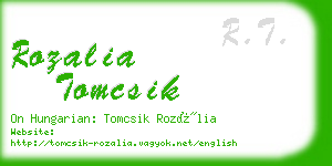 rozalia tomcsik business card